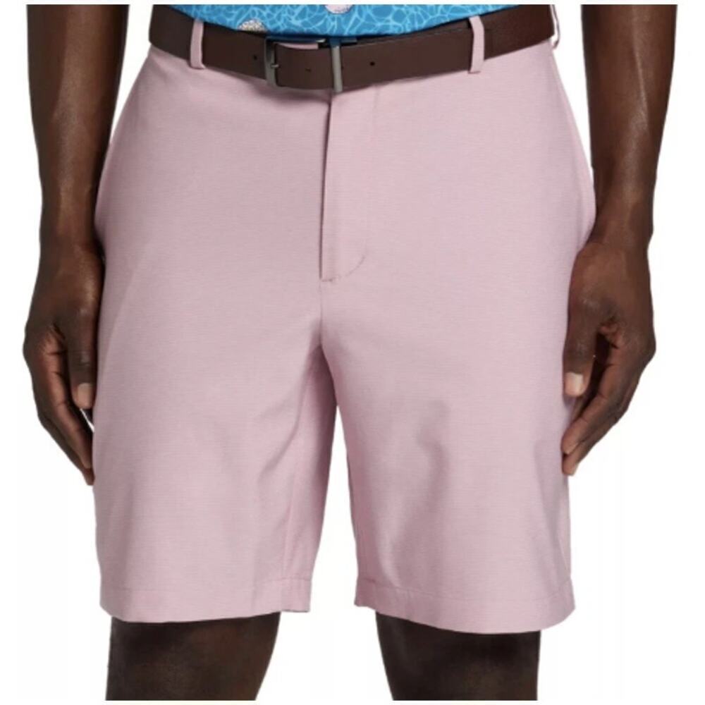 Walter Hagen Men's Rose Water 9" Performance 11 Micro Lines Golf Shorts Size 42